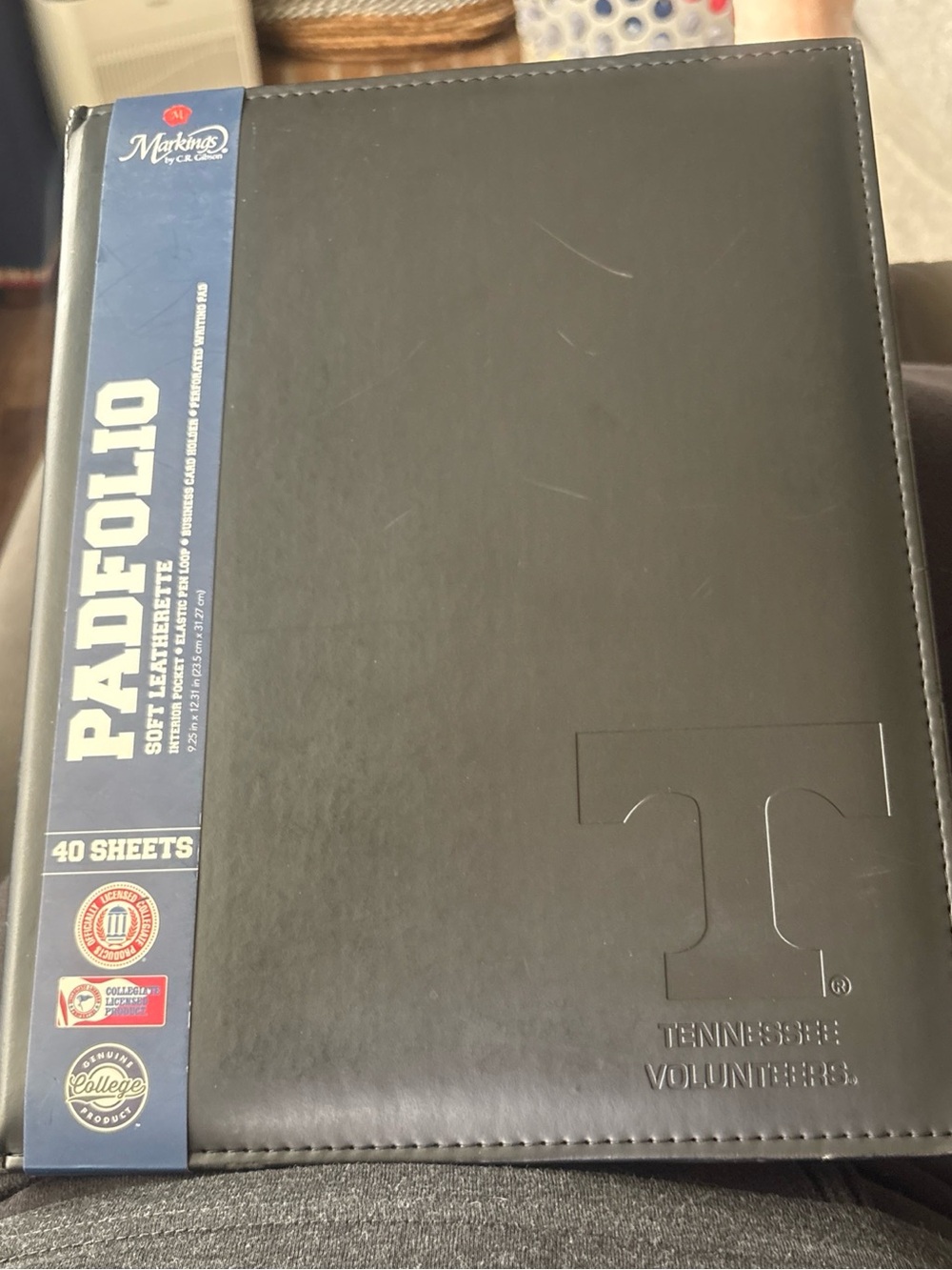 Tennessee Volunteers Black Logo Padfolio Markings by C.R Gibson